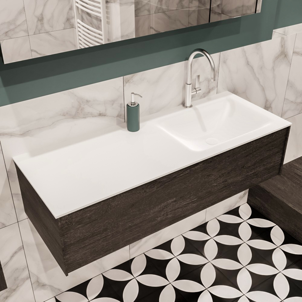 MONDIAZ LUSH 120cm mueble de baño Dark Brown 1 cajón lavabo CLOUD Derecho 1 orificio 1 MONDIAZ LUSH 120cm mueble de baño Dark Brown 1 cajón lavabo CLOUD Derecho 1 orificio
