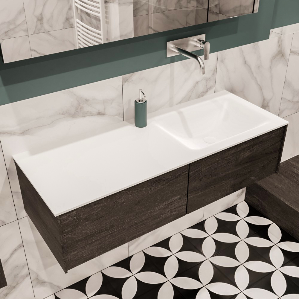 MONDIAZ LUSH 120cm mueble de baño Dark Brown 2 cajones lavabo CLOUD Derecho sin orificio 1 MONDIAZ LUSH 120cm mueble de baño Dark Brown 2 cajones lavabo CLOUD Derecho sin orificio