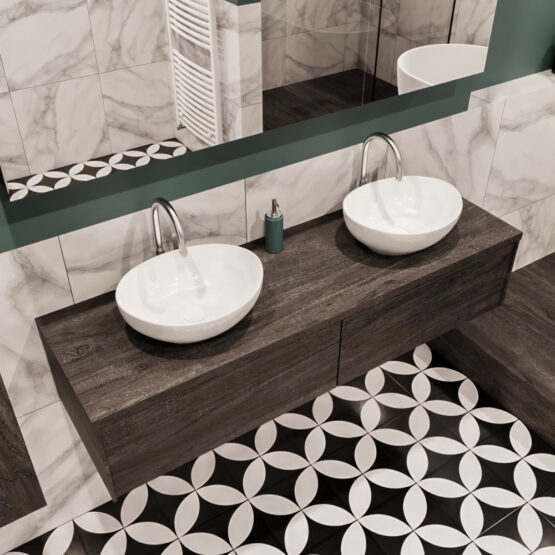 MONDIAZ LUSH 150cm mueble de baño Dark Brown 2 cajones lavabo BARCO Doble 2 orificios