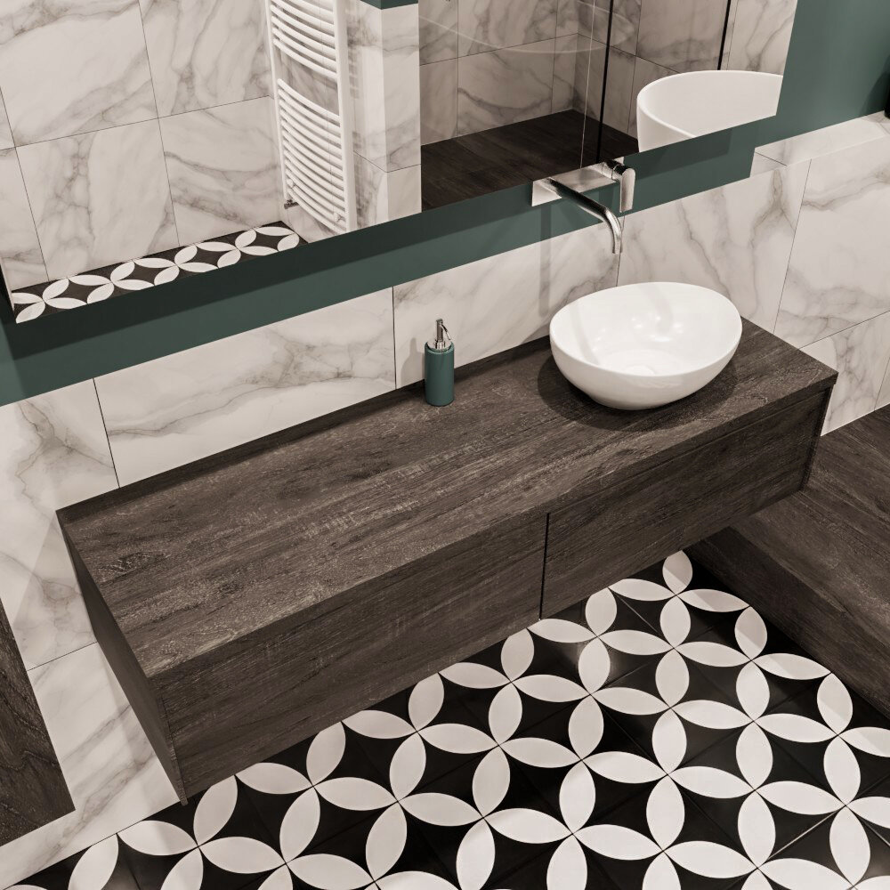 MONDIAZ LUSH 150cm mueble de baño Dark Brown 2 cajones lavabo BARCO Derecho sin orificio 1 MONDIAZ LUSH 150cm mueble de baño Dark Brown 2 cajones lavabo BARCO Derecho sin orificio