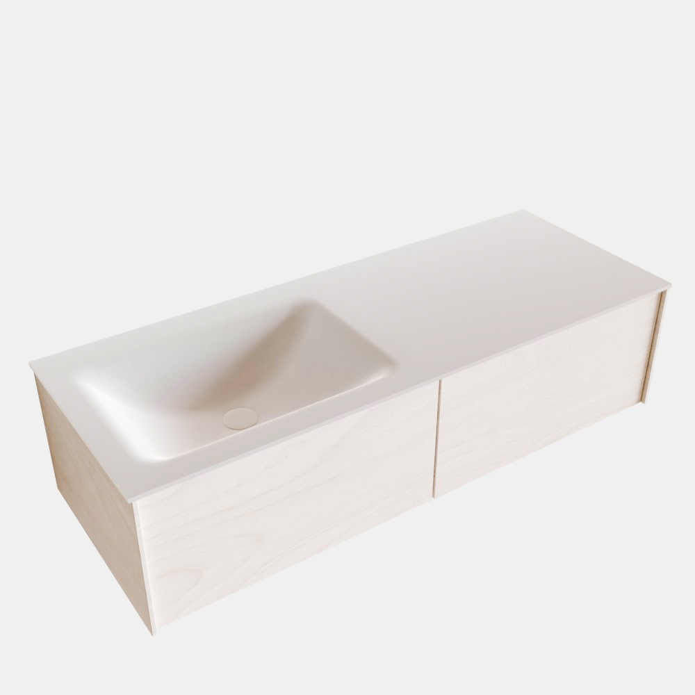MONDIAZ LUSH 120cm mueble de baño Underlayment 2 cajones lavabo CLOUD Izquierda 1 orificio 4 MONDIAZ LUSH 120cm mueble de baño Underlayment 2 cajones lavabo CLOUD Izquierda 1 orificio - Imagen 4