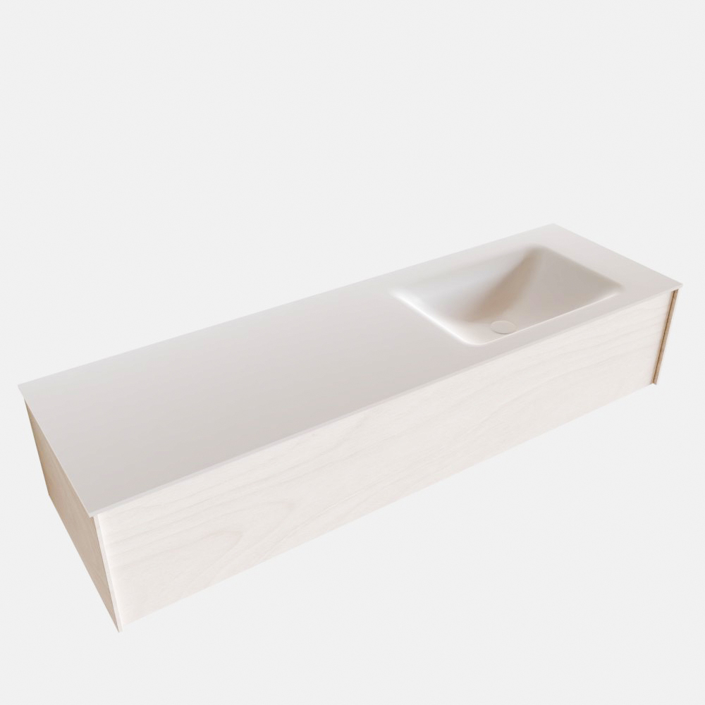MONDIAZ LUSH 150cm mueble de baño Underlayment 1 cajón lavabo CLOUD Derecho 1 orificio 4 MONDIAZ LUSH 150cm mueble de baño Underlayment 1 cajón lavabo CLOUD Derecho 1 orificio - Imagen 4