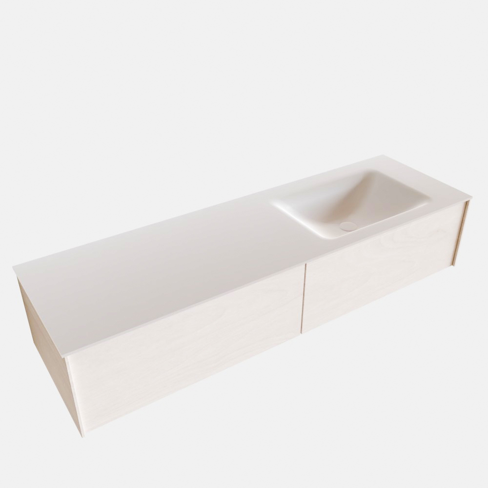 MONDIAZ LUSH 150cm mueble de baño Underlayment 2 cajones lavabo CLOUD Derecho sin orificio 4 MONDIAZ LUSH 150cm mueble de baño Underlayment 2 cajones lavabo CLOUD Derecho sin orificio - Imagen 4