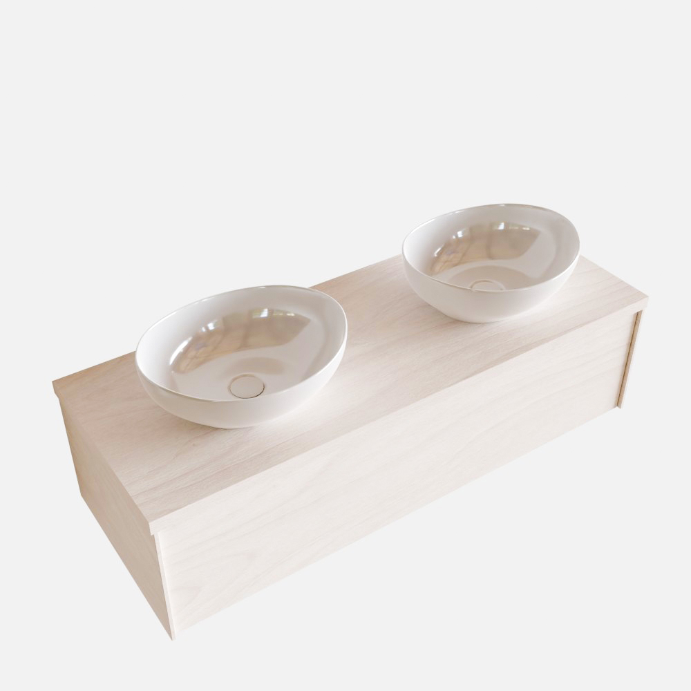 MONDIAZ LUSH 120cm mueble de baño Underlayment 1 cajón lavabo BARCO Doble sin orificio 4 MONDIAZ LUSH 120cm mueble de baño Underlayment 1 cajón lavabo BARCO Doble sin orificio - Imagen 4