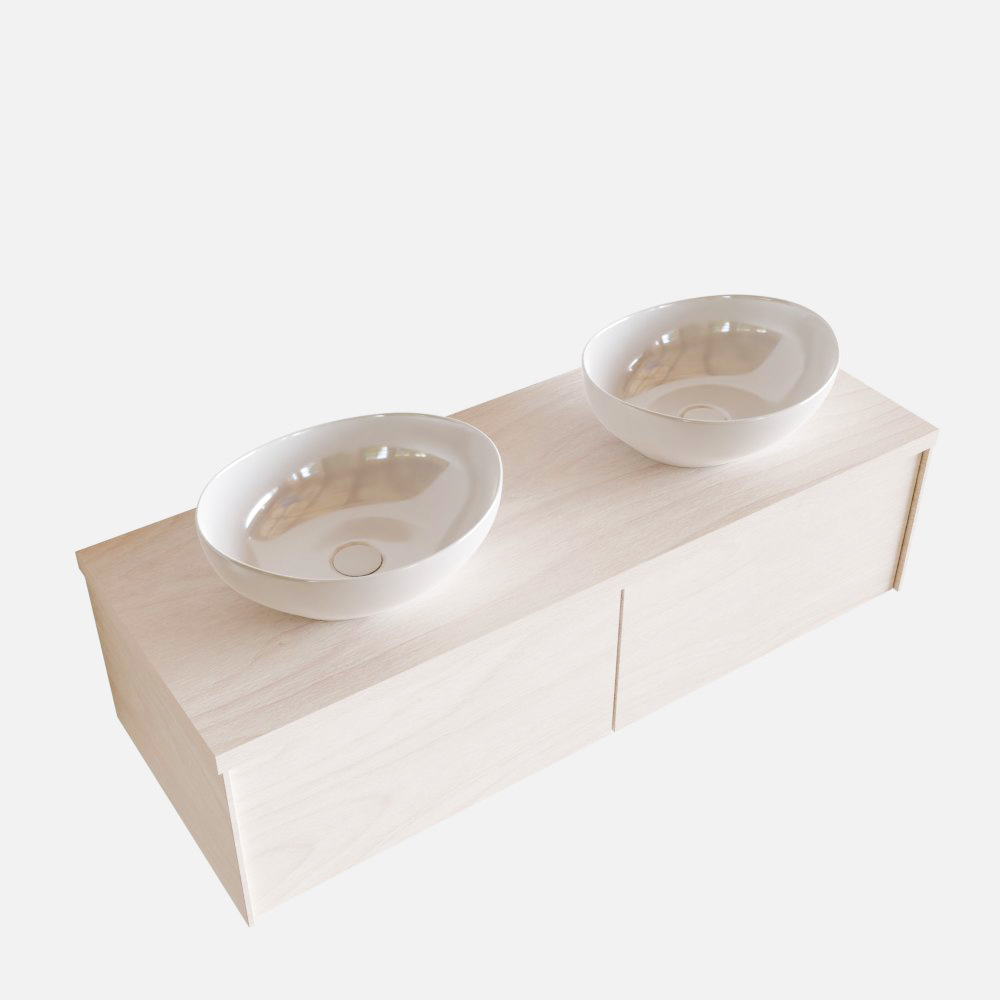 MONDIAZ LUSH 120cm mueble de baño Underlayment 2 cajones lavabo BARCO Doble sin orificio 4 MONDIAZ LUSH 120cm mueble de baño Underlayment 2 cajones lavabo BARCO Doble sin orificio - Imagen 4