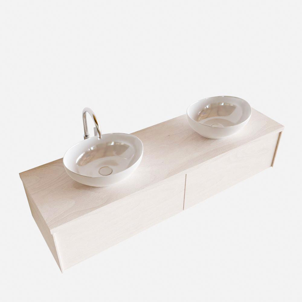 MONDIAZ LUSH 150cm mueble de baño Underlayment 2 cajones lavabo BARCO Doble 2 orificios 4 MONDIAZ LUSH 150cm mueble de baño Underlayment 2 cajones lavabo BARCO Doble 2 orificios - Imagen 4