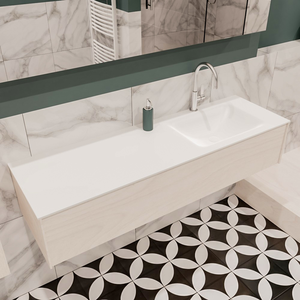 MONDIAZ LUSH 150cm mueble de baño Underlayment 1 cajón lavabo CLOUD Derecho 1 orificio 1 MONDIAZ LUSH 150cm mueble de baño Underlayment 1 cajón lavabo CLOUD Derecho 1 orificio