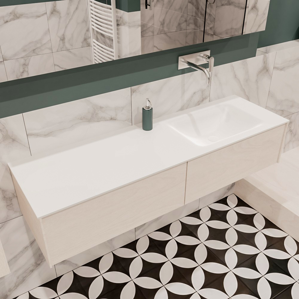MONDIAZ LUSH 150cm mueble de baño Underlayment 2 cajones lavabo CLOUD Derecho sin orificio 1 MONDIAZ LUSH 150cm mueble de baño Underlayment 2 cajones lavabo CLOUD Derecho sin orificio