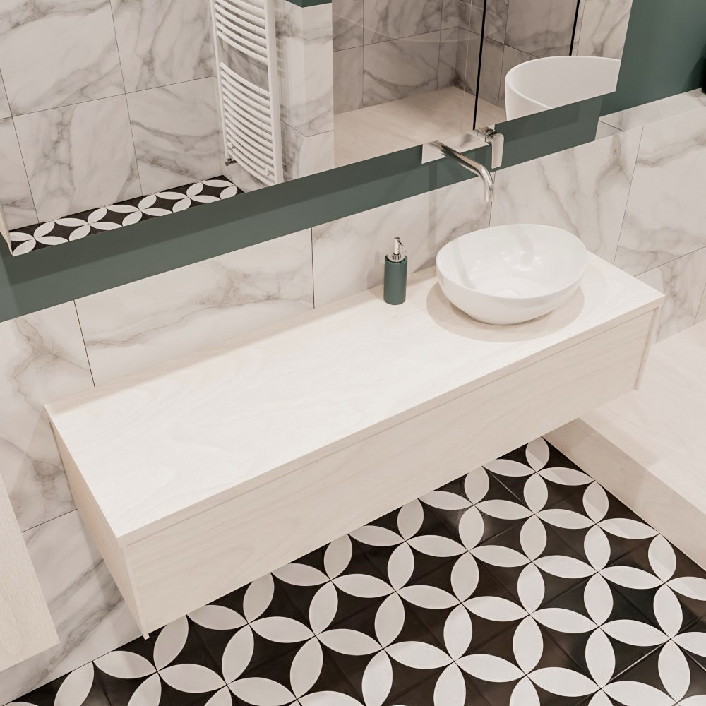 MONDIAZ LUSH 150cm mueble de baño Underlayment 1 cajón lavabo BARCO Derecho sin orificio 1 MONDIAZ LUSH 150cm mueble de baño Underlayment 1 cajón lavabo BARCO Derecho sin orificio