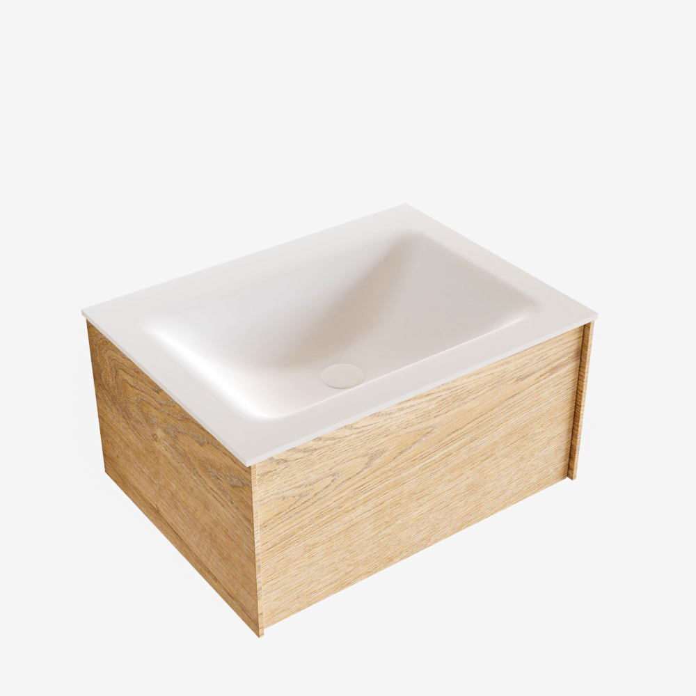 MONDIAZ LUSH 60cm mueble de baño Washed Oak 1 cajón lavabo CLOUD Centro 1 orificio 3 MONDIAZ LUSH 60cm mueble de baño Washed Oak 1 cajón lavabo CLOUD Centro 1 orificio - Imagen 3