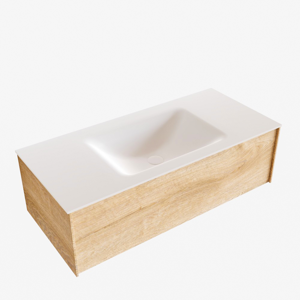 MONDIAZ LUSH 100cm mueble de baño Washed Oak 1 cajón lavabo CLOUD Centro sin orificio 3 MONDIAZ LUSH 100cm mueble de baño Washed Oak 1 cajón lavabo CLOUD Centro sin orificio - Imagen 3