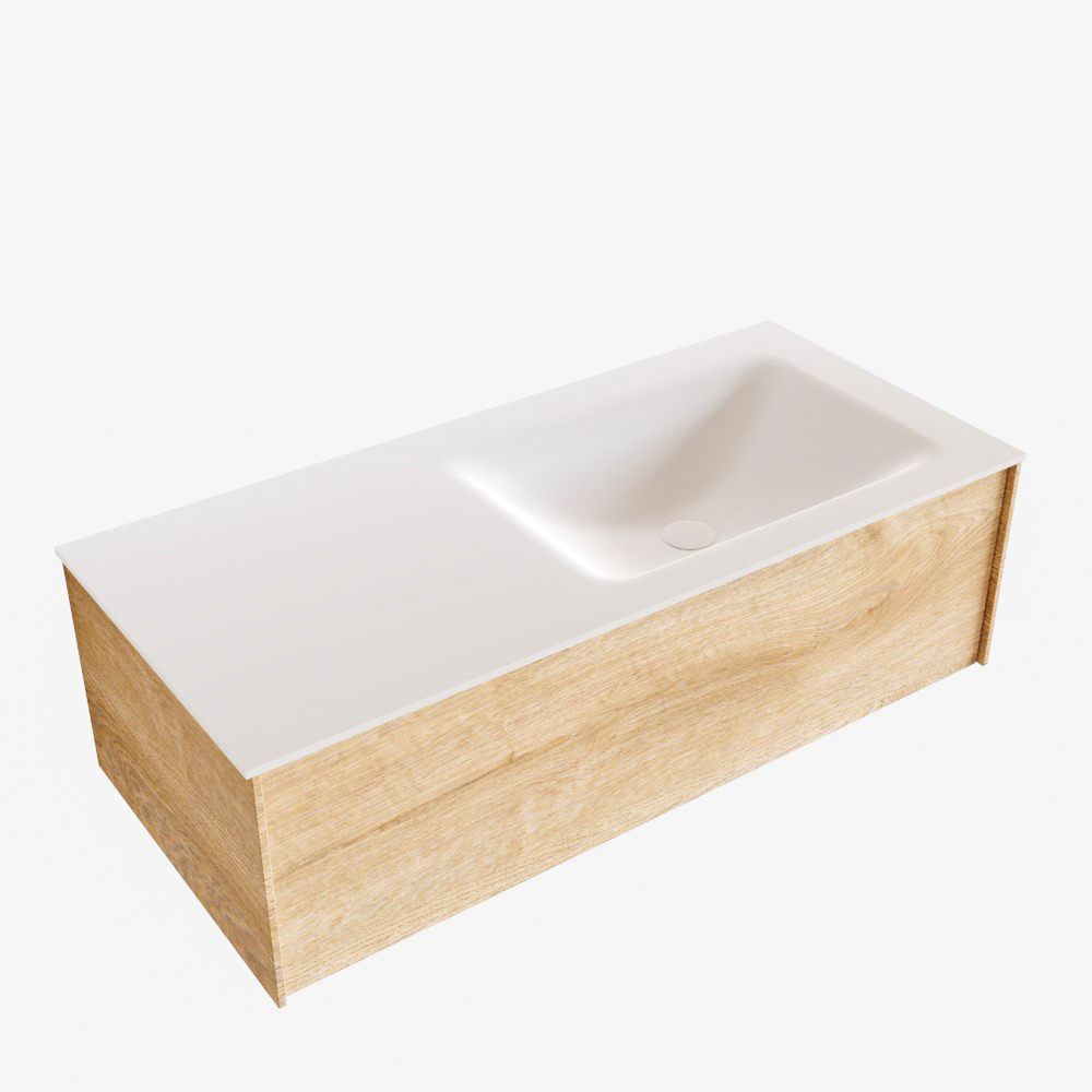 MONDIAZ LUSH 100cm mueble de baño Washed Oak 1 cajón lavabo CLOUD Derecho 1 orificio 3 MONDIAZ LUSH 100cm mueble de baño Washed Oak 1 cajón lavabo CLOUD Derecho 1 orificio - Imagen 3