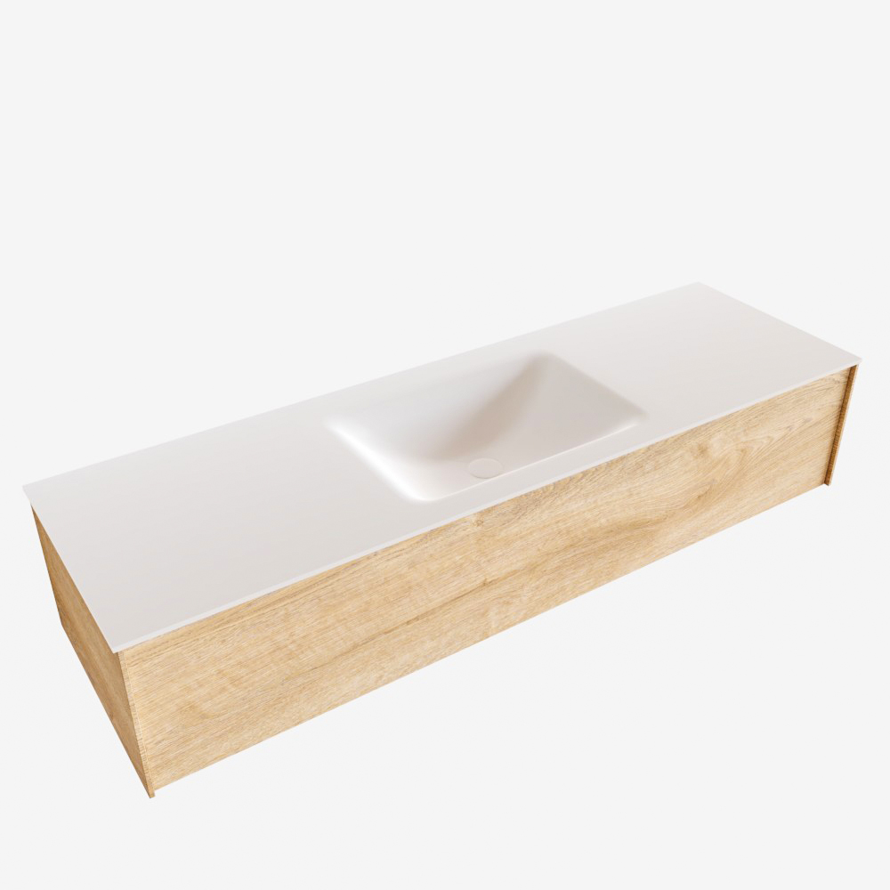MONDIAZ LUSH 150cm mueble de baño Washed Oak 1 cajón lavabo CLOUD Centro 1 orificio 3 MONDIAZ LUSH 150cm mueble de baño Washed Oak 1 cajón lavabo CLOUD Centro 1 orificio - Imagen 3