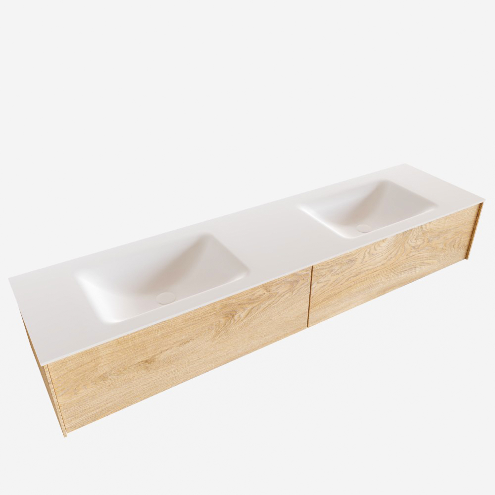 MONDIAZ LUSH 180cm mueble de baño Washed Oak 2 cajones lavabo CLOUD Doble 2 orificios 3 MONDIAZ LUSH 180cm mueble de baño Washed Oak 2 cajones lavabo CLOUD Doble 2 orificios - Imagen 3