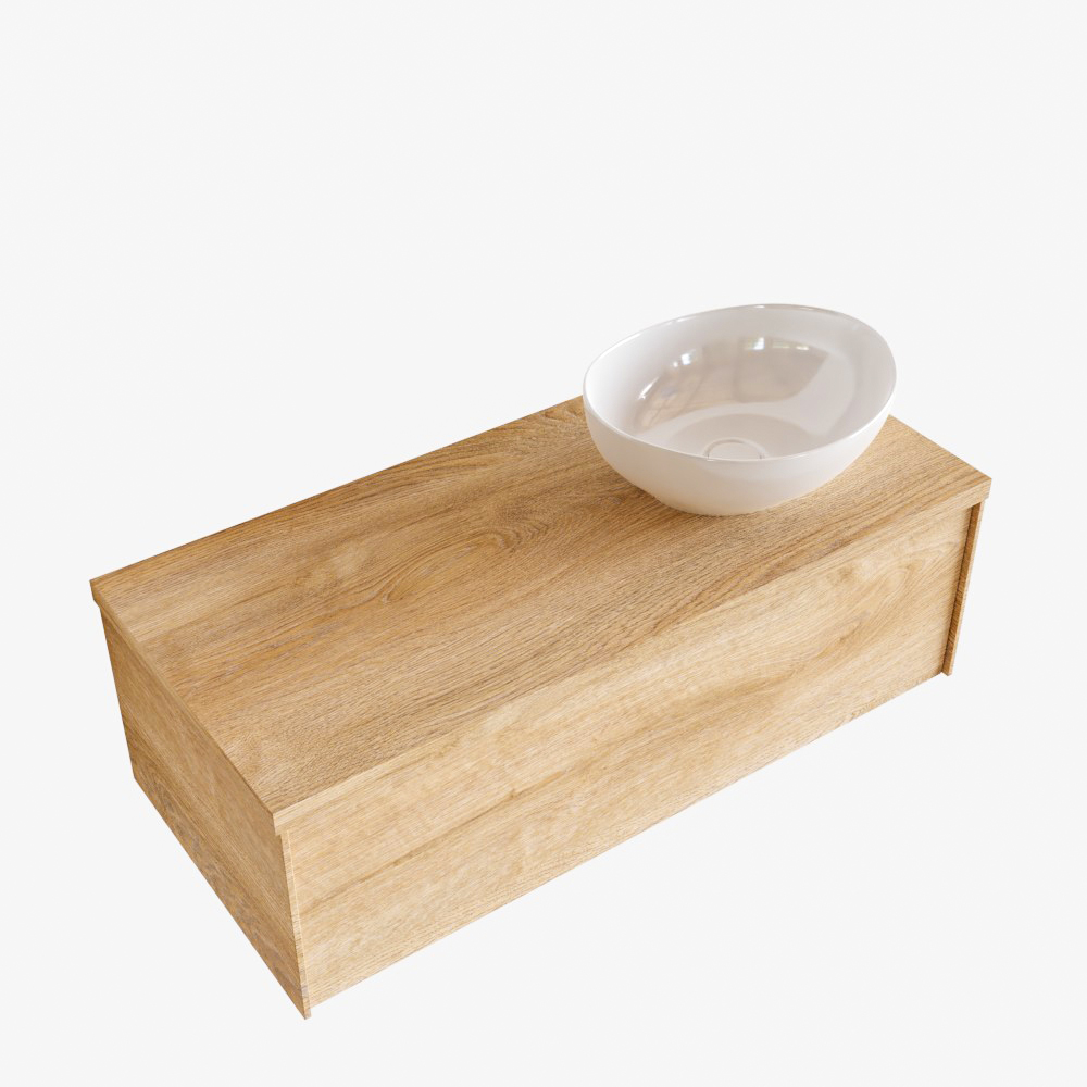 MONDIAZ LUSH 100cm mueble de baño Washed Oak 1 cajón lavabo BARCO Derecho 1 orificio 3 MONDIAZ LUSH 100cm mueble de baño Washed Oak 1 cajón lavabo BARCO Derecho 1 orificio - Imagen 3