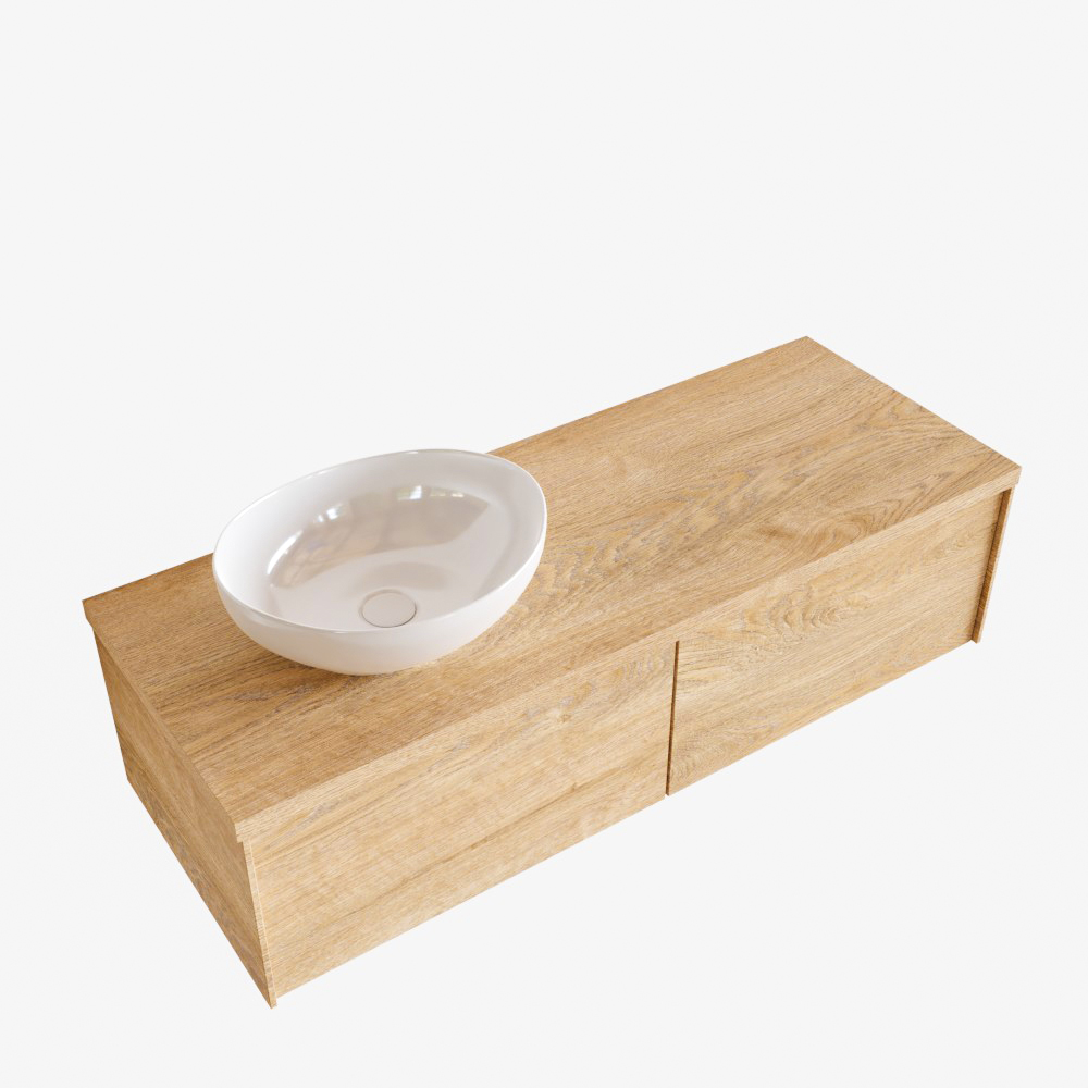 MONDIAZ LUSH 120cm mueble de baño Washed Oak 2 cajones lavabo BARCO Izquierda 1 orificio 3 MONDIAZ LUSH 120cm mueble de baño Washed Oak 2 cajones lavabo BARCO Izquierda 1 orificio - Imagen 3