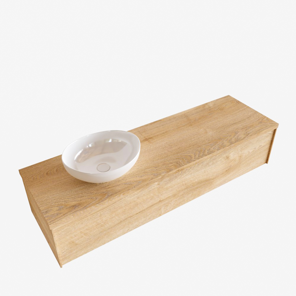 MONDIAZ LUSH 150cm mueble de baño Washed Oak 1 cajón lavabo BARCO Izquierda sin orificio 3 MONDIAZ LUSH 150cm mueble de baño Washed Oak 1 cajón lavabo BARCO Izquierda sin orificio - Imagen 3
