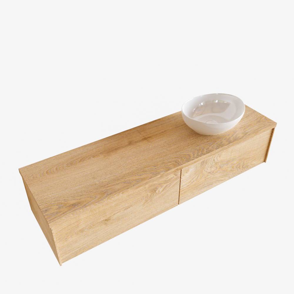 MONDIAZ LUSH 150cm mueble de baño Washed Oak 2 cajones lavabo BARCO Derecho 1 orificio 3 MONDIAZ LUSH 150cm mueble de baño Washed Oak 2 cajones lavabo BARCO Derecho 1 orificio - Imagen 3