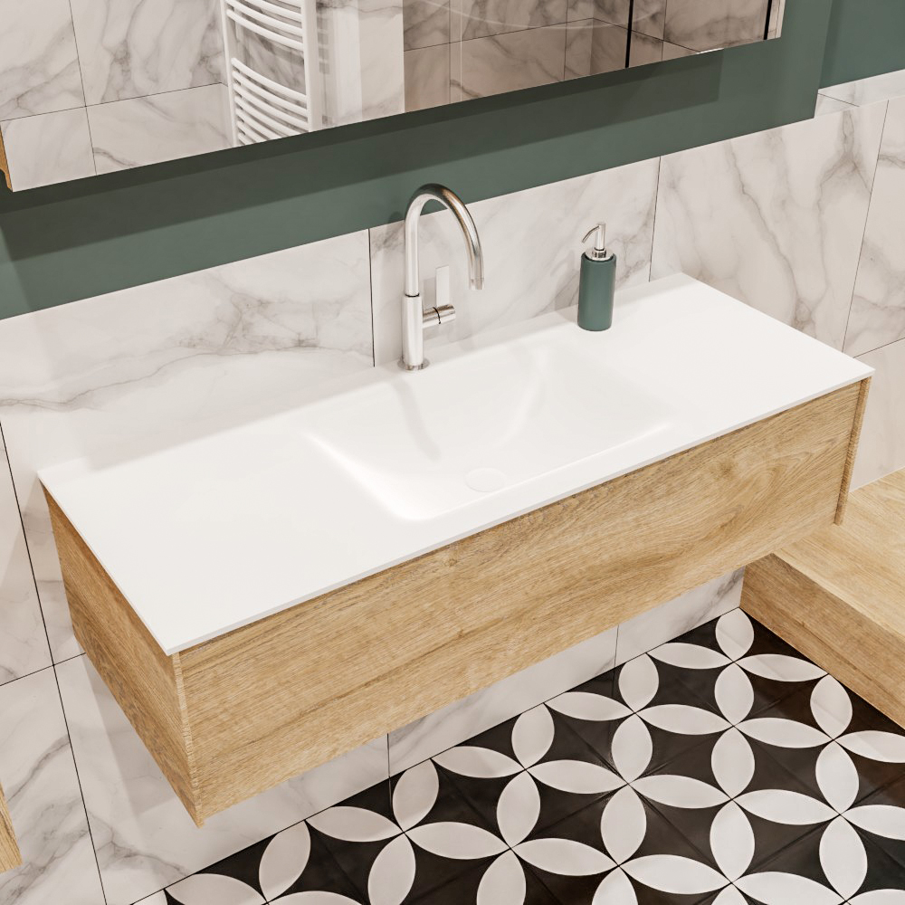 MONDIAZ LUSH 120cm mueble de baño Washed Oak 1 cajón lavabo CLOUD Centro 1 orificio 1 MONDIAZ LUSH 120cm mueble de baño Washed Oak 1 cajón lavabo CLOUD Centro 1 orificio