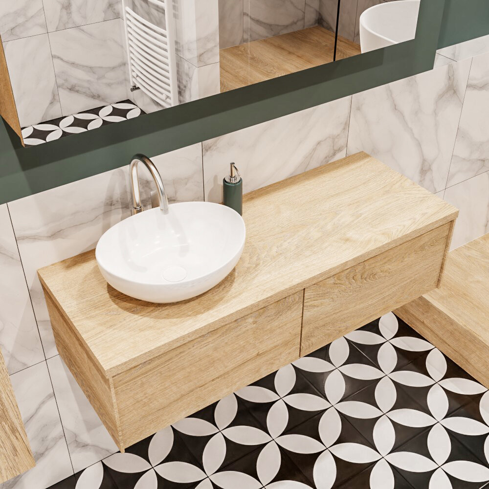 MONDIAZ LUSH 120cm mueble de baño Washed Oak 2 cajones lavabo BARCO Izquierda 1 orificio 1 MONDIAZ LUSH 120cm mueble de baño Washed Oak 2 cajones lavabo BARCO Izquierda 1 orificio