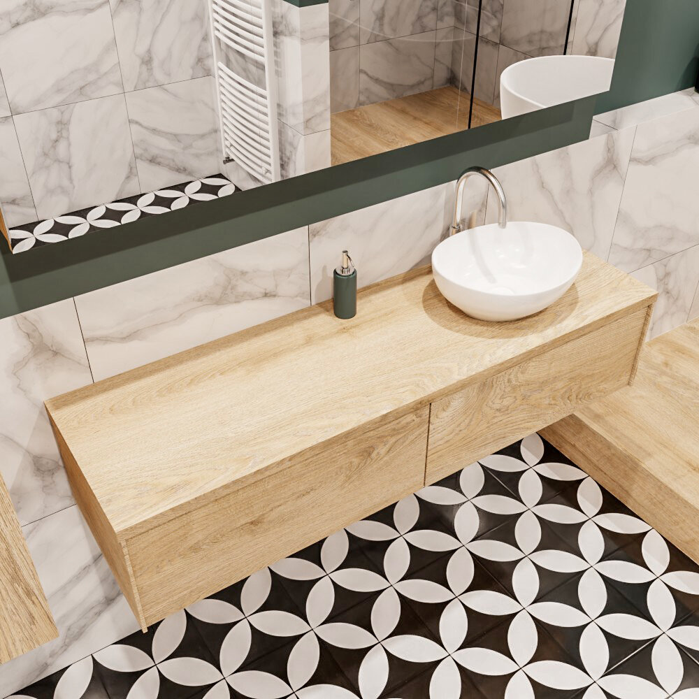MONDIAZ LUSH 150cm mueble de baño Washed Oak 2 cajones lavabo BARCO Derecho 1 orificio 1 MONDIAZ LUSH 150cm mueble de baño Washed Oak 2 cajones lavabo BARCO Derecho 1 orificio