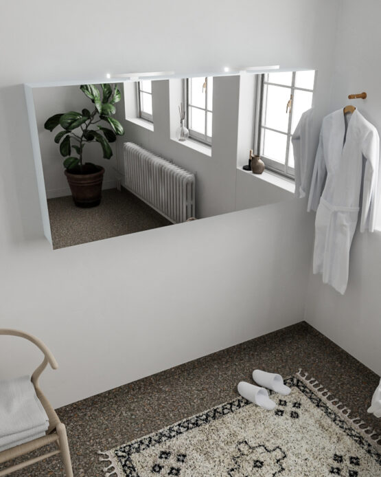 MONDIAZ CUBB Camerino 150x70x16cm color Clay con 3 puertas.