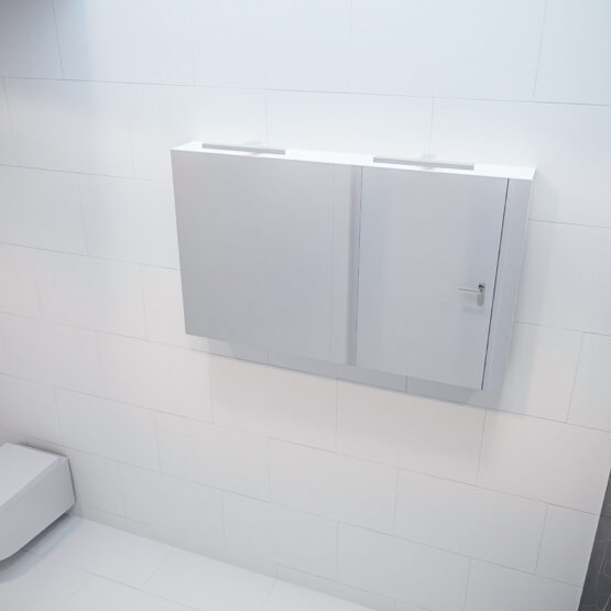 MONDIAZ CUBB Camerino 120x70x16cm color Talc con 2 puertas.