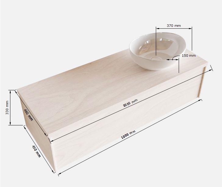 MONDIAZ LUSH 100cm mueble de baño Washed Oak 1 cajón lavabo BARCO Derecho 1 orificio 5 MONDIAZ LUSH 100cm mueble de baño Washed Oak 1 cajón lavabo BARCO Derecho 1 orificio - Imagen 5