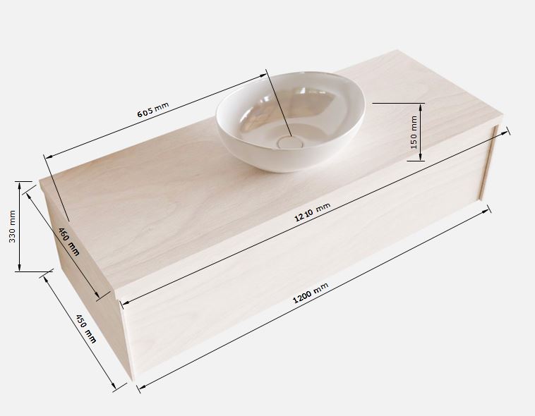 MONDIAZ LUSH 120cm mueble de baño Antracite 1 cajón lavabo BARCO Centro sin orificio 5 MONDIAZ LUSH 120cm mueble de baño Antracite 1 cajón lavabo BARCO Centro sin orificio - Imagen 5