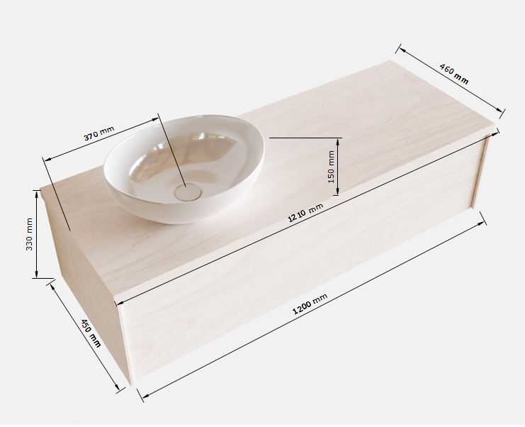 MONDIAZ LUSH 120cm mueble de baño Washed Oak 1 cajón lavabo BARCO Izquierda sin orificio 5 MONDIAZ LUSH 120cm mueble de baño Washed Oak 1 cajón lavabo BARCO Izquierda sin orificio - Imagen 5