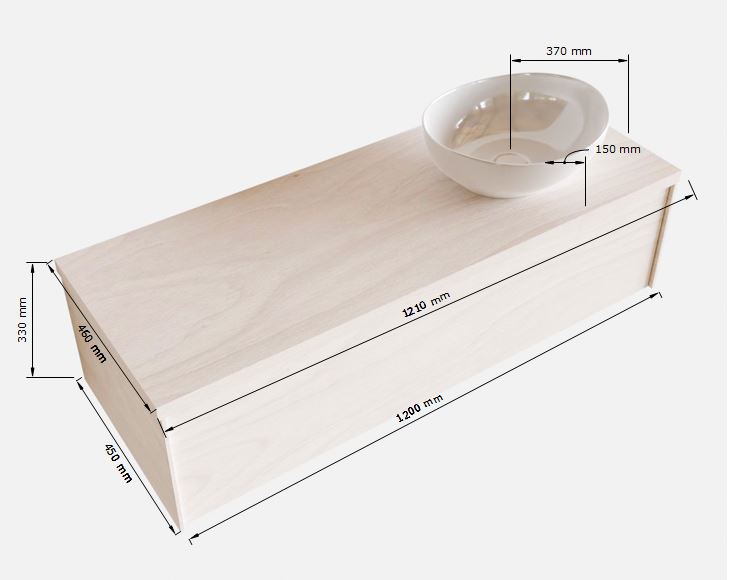 MONDIAZ LUSH 120cm mueble de baño Washed Oak 1 cajón lavabo BARCO Derecho sin orificio 5 MONDIAZ LUSH 120cm mueble de baño Washed Oak 1 cajón lavabo BARCO Derecho sin orificio - Imagen 5