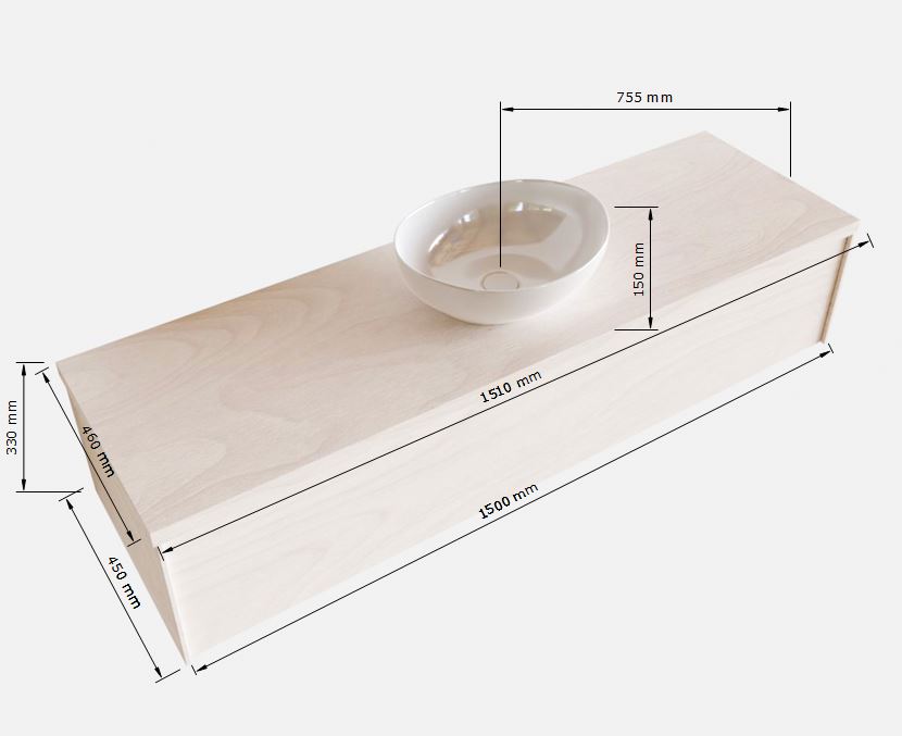 MONDIAZ LUSH 150cm mueble de baño Antracite 1 cajón lavabo BARCO Centro sin orificio 5 MONDIAZ LUSH 150cm mueble de baño Antracite 1 cajón lavabo BARCO Centro sin orificio - Imagen 5