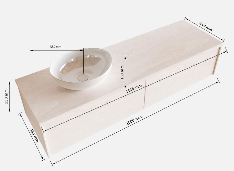 MONDIAZ LUSH 150cm mueble de baño Antracite 2 cajones lavabo BARCO Izquierda sin orificio 5 MONDIAZ LUSH 150cm mueble de baño Antracite 2 cajones lavabo BARCO Izquierda sin orificio - Imagen 5