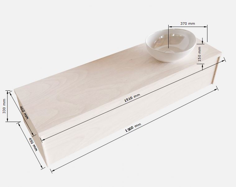 MONDIAZ LUSH 150cm mueble de baño Underlayment 1 cajón lavabo BARCO Derecho sin orificio 5 MONDIAZ LUSH 150cm mueble de baño Underlayment 1 cajón lavabo BARCO Derecho sin orificio - Imagen 5