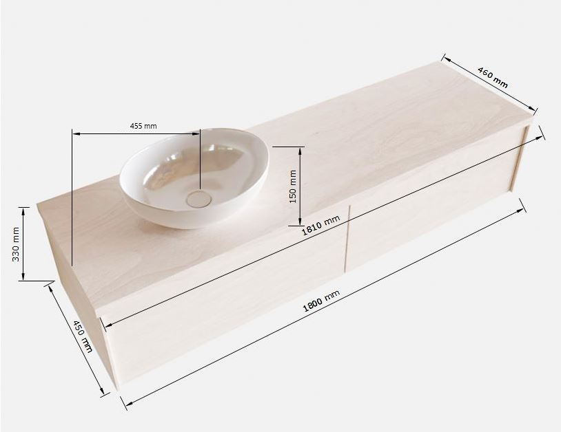MONDIAZ LUSH 180cm mueble de baño Antracite 2 cajones lavabo BARCO Izquierda sin orificio 5 MONDIAZ LUSH 180cm mueble de baño Antracite 2 cajones lavabo BARCO Izquierda sin orificio - Imagen 5