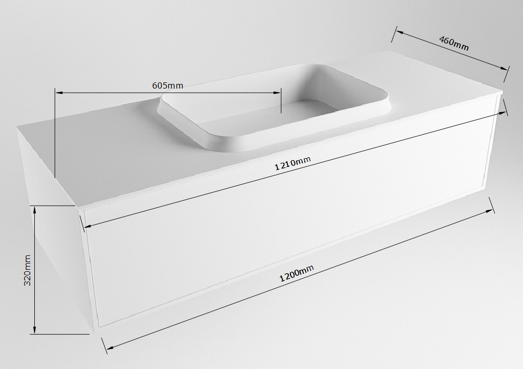 MONDIAZ ERIN 120cm mueble de baño color Smoke 1 cajón. Lavabo RIDGE Centro sin orificio color Talc. 7 MONDIAZ ERIN 120cm mueble de baño color Smoke 1 cajón. Lavabo RIDGE Centro sin orificio color Talc. - Imagen 7