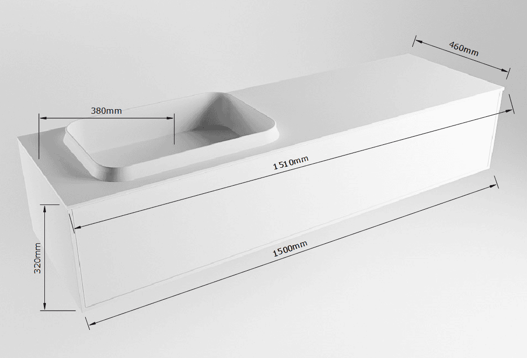 MONDIAZ ERIN 150cm mueble de baño color Smag 1 cajón. Lavabo RIDGE Izquierda 1 orificio color Urban. 7 MONDIAZ ERIN 150cm mueble de baño color Smag 1 cajón. Lavabo RIDGE Izquierda 1 orificio color Urban. - Imagen 7