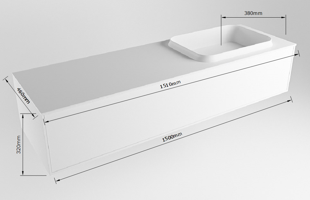 MONDIAZ ERIN 150cm mueble de baño color Smag 1 cajón. Lavabo RIDGE Derecho sin orificio color Talc. 7 MONDIAZ ERIN 150cm mueble de baño color Smag 1 cajón. Lavabo RIDGE Derecho sin orificio color Talc. - Imagen 7