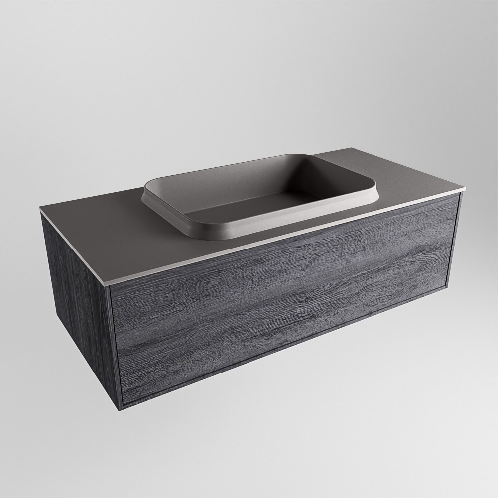 MONDIAZ ERIN 100cm mueble de baño color Antracite 1 cajón. Lavabo RIDGE Centro sin orificio color Dark Grey. 4 MONDIAZ ERIN 100cm mueble de baño color Antracite 1 cajón. Lavabo RIDGE Centro sin orificio color Dark Grey. - Imagen 4