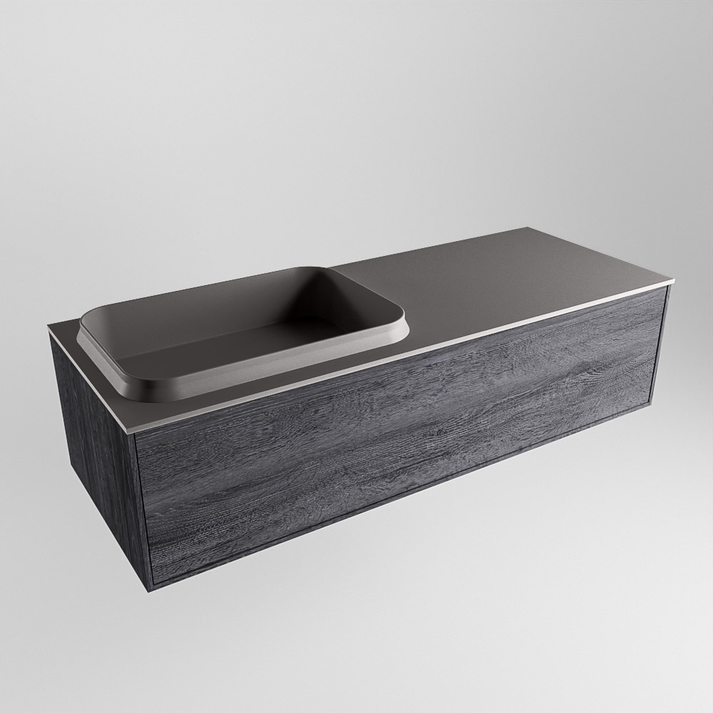 MONDIAZ ERIN 120cm mueble de baño color Antracite 1 cajón. Lavabo RIDGE Izquierda 1 orificio color Dark Grey. 4 MONDIAZ ERIN 120cm mueble de baño color Antracite 1 cajón. Lavabo RIDGE Izquierda 1 orificio color Dark Grey. - Imagen 4