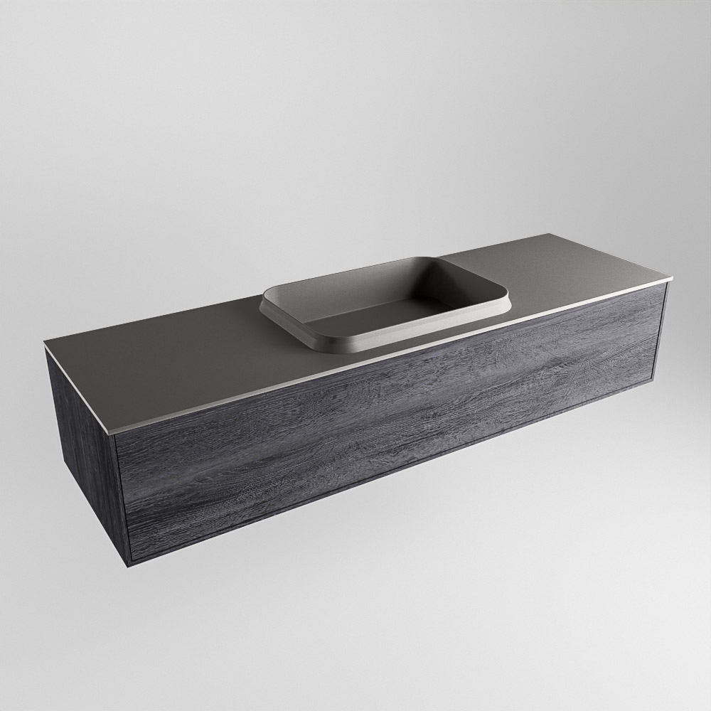 MONDIAZ ERIN 150cm mueble de baño color Antracite 1 cajón. Lavabo RIDGE Centro 1 orificio color Dark Grey. 4 MONDIAZ ERIN 150cm mueble de baño color Antracite 1 cajón. Lavabo RIDGE Centro 1 orificio color Dark Grey. - Imagen 4