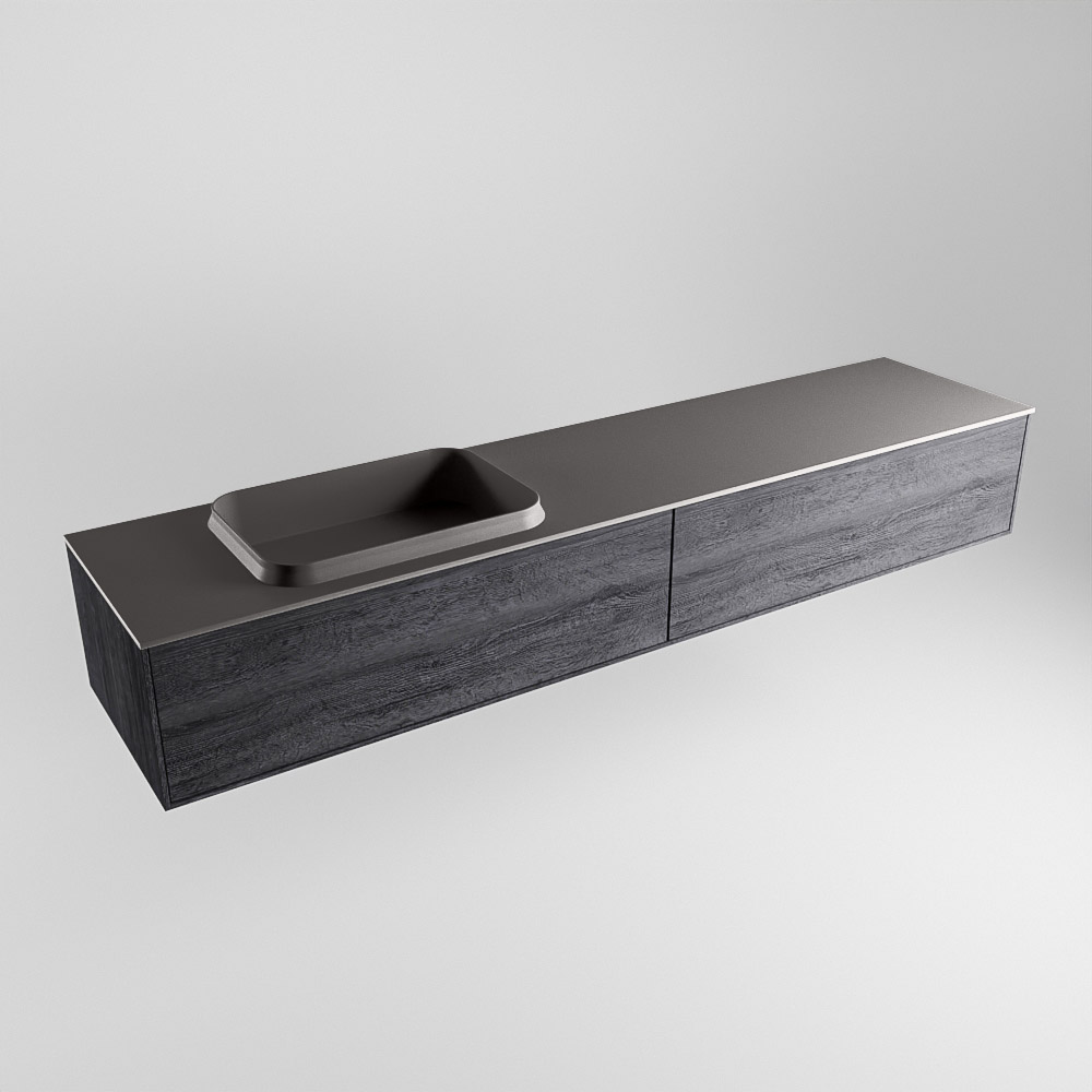 MONDIAZ ERIN 200cm mueble de baño color Antracite 2 cajones. Lavabo RIDGE Izquierda 1 orificio color Dark Grey. 4 MONDIAZ ERIN 200cm mueble de baño color Antracite 2 cajones. Lavabo RIDGE Izquierda 1 orificio color Dark Grey. - Imagen 4