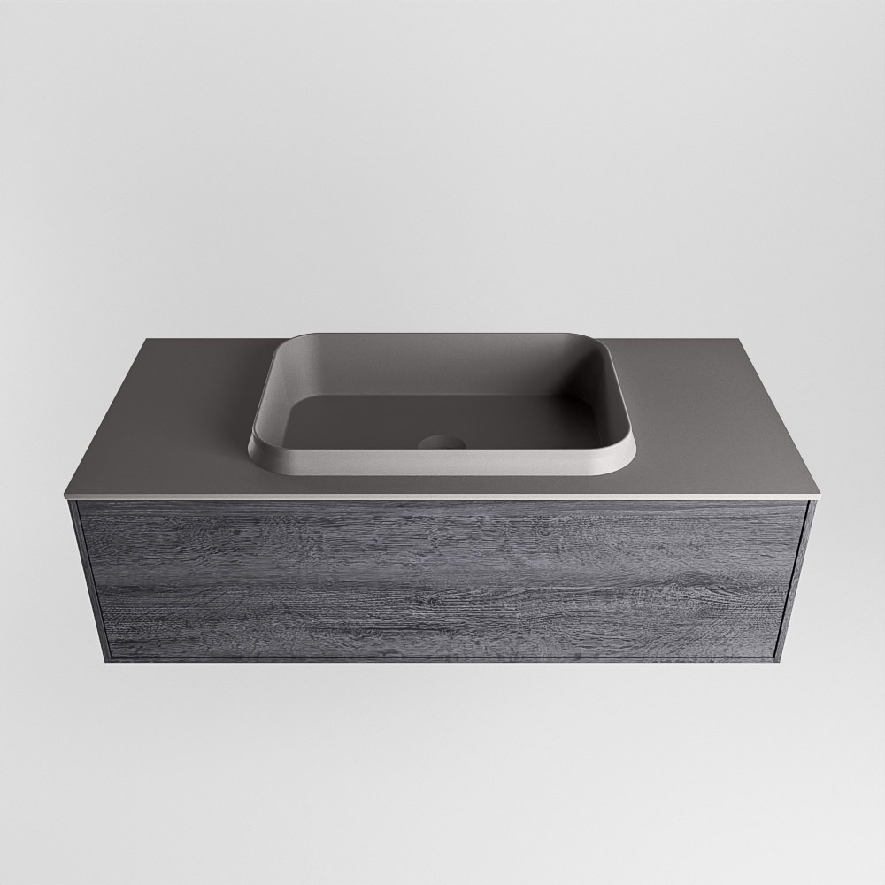 MONDIAZ ERIN 100cm mueble de baño color Antracite 1 cajón. Lavabo RIDGE Centro sin orificio color Dark Grey. 5 MONDIAZ ERIN 100cm mueble de baño color Antracite 1 cajón. Lavabo RIDGE Centro sin orificio color Dark Grey. - Imagen 5