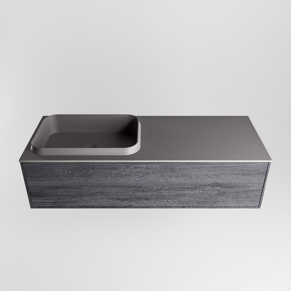 MONDIAZ ERIN 120cm mueble de baño color Antracite 1 cajón. Lavabo RIDGE Izquierda 1 orificio color Dark Grey. 5 MONDIAZ ERIN 120cm mueble de baño color Antracite 1 cajón. Lavabo RIDGE Izquierda 1 orificio color Dark Grey. - Imagen 5