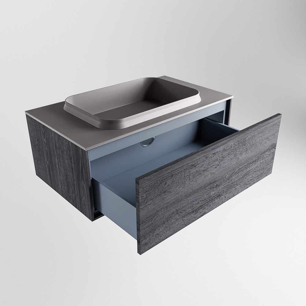 MONDIAZ ERIN 80cm mueble de baño color Antracite 1 cajón. Lavabo RIDGE Centro 1 orificio color Dark Grey. 6 MONDIAZ ERIN 80cm mueble de baño color Antracite 1 cajón. Lavabo RIDGE Centro 1 orificio color Dark Grey. - Imagen 6