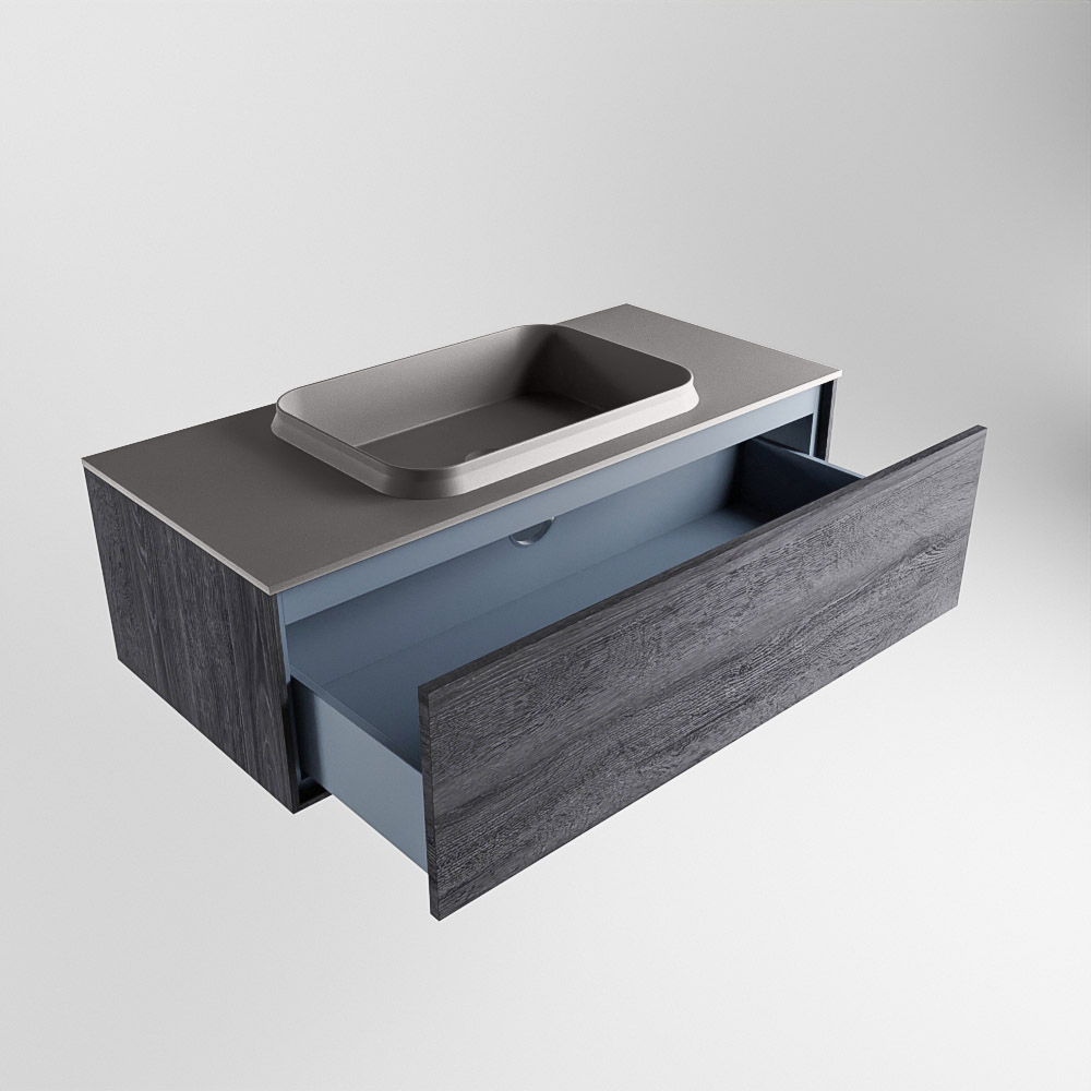 MONDIAZ ERIN 100cm mueble de baño color Antracite 1 cajón. Lavabo RIDGE Centro sin orificio color Dark Grey. 6 MONDIAZ ERIN 100cm mueble de baño color Antracite 1 cajón. Lavabo RIDGE Centro sin orificio color Dark Grey. - Imagen 6