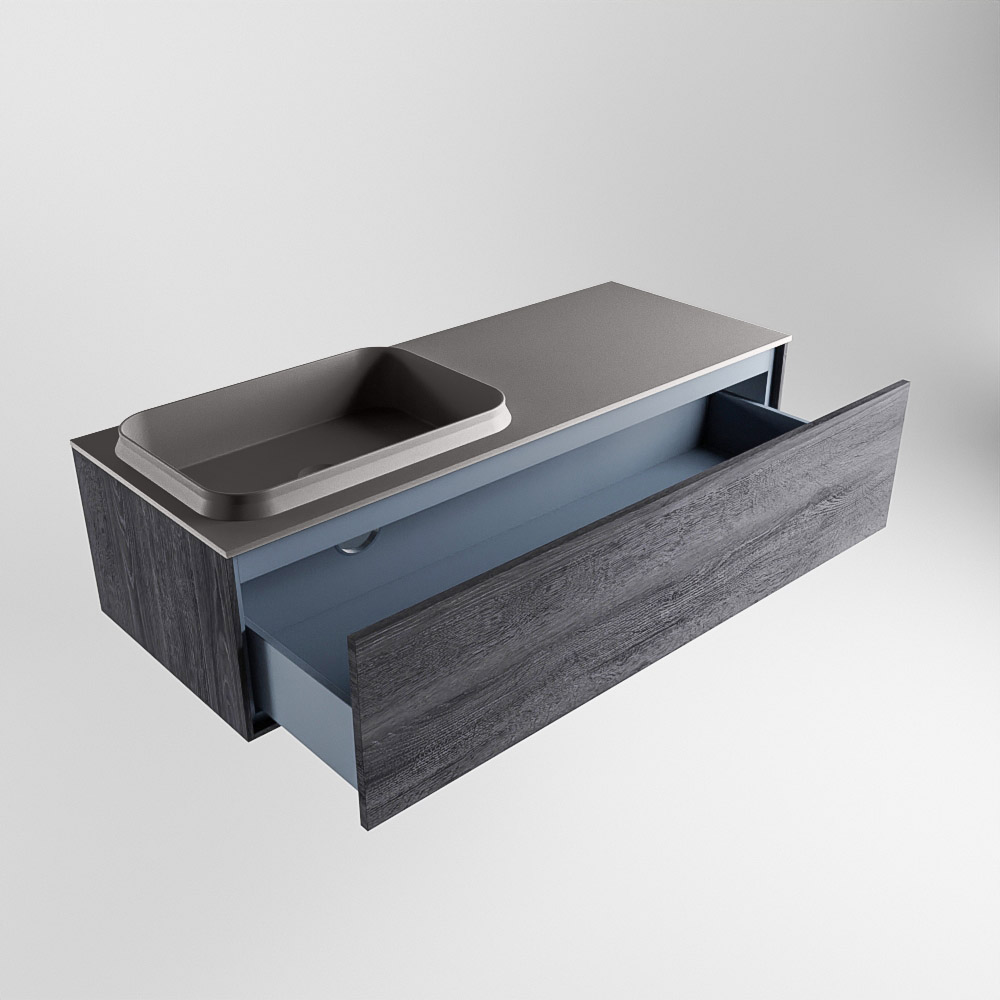 MONDIAZ ERIN 120cm mueble de baño color Antracite 1 cajón. Lavabo RIDGE Izquierda 1 orificio color Dark Grey. 6 MONDIAZ ERIN 120cm mueble de baño color Antracite 1 cajón. Lavabo RIDGE Izquierda 1 orificio color Dark Grey. - Imagen 6
