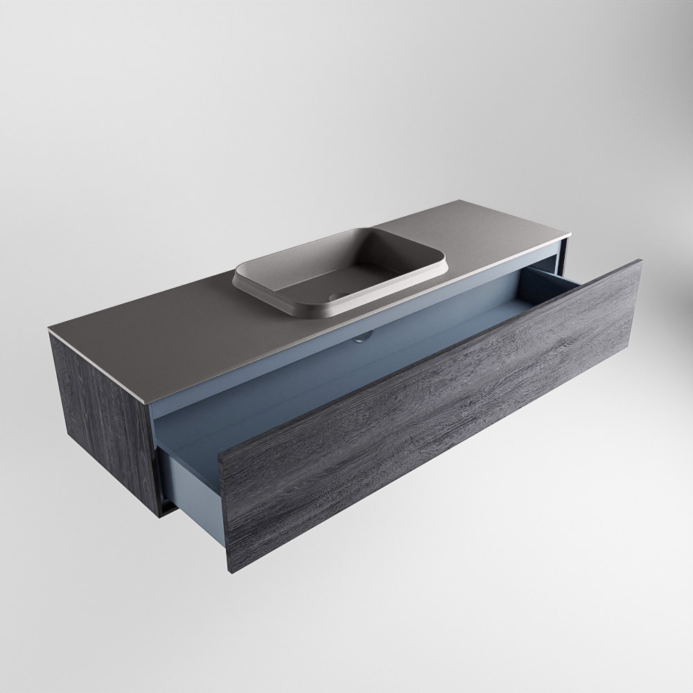 MONDIAZ ERIN 150cm mueble de baño color Antracite 1 cajón. Lavabo RIDGE Centro 1 orificio color Dark Grey. 6 MONDIAZ ERIN 150cm mueble de baño color Antracite 1 cajón. Lavabo RIDGE Centro 1 orificio color Dark Grey. - Imagen 6