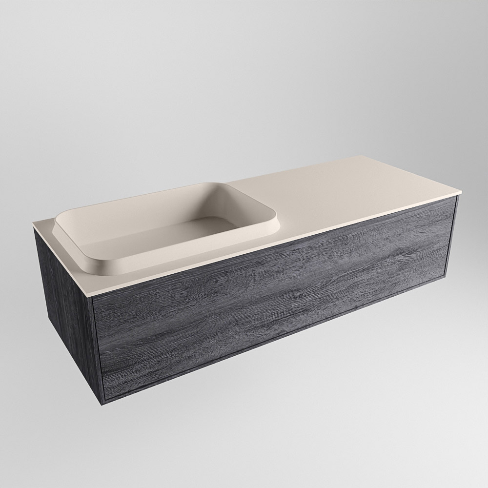 MONDIAZ ERIN 120cm mueble de baño color Antracite 1 cajón. Lavabo RIDGE Izquierda sin orificio color Linen. 4 MONDIAZ ERIN 120cm mueble de baño color Antracite 1 cajón. Lavabo RIDGE Izquierda sin orificio color Linen. - Imagen 4