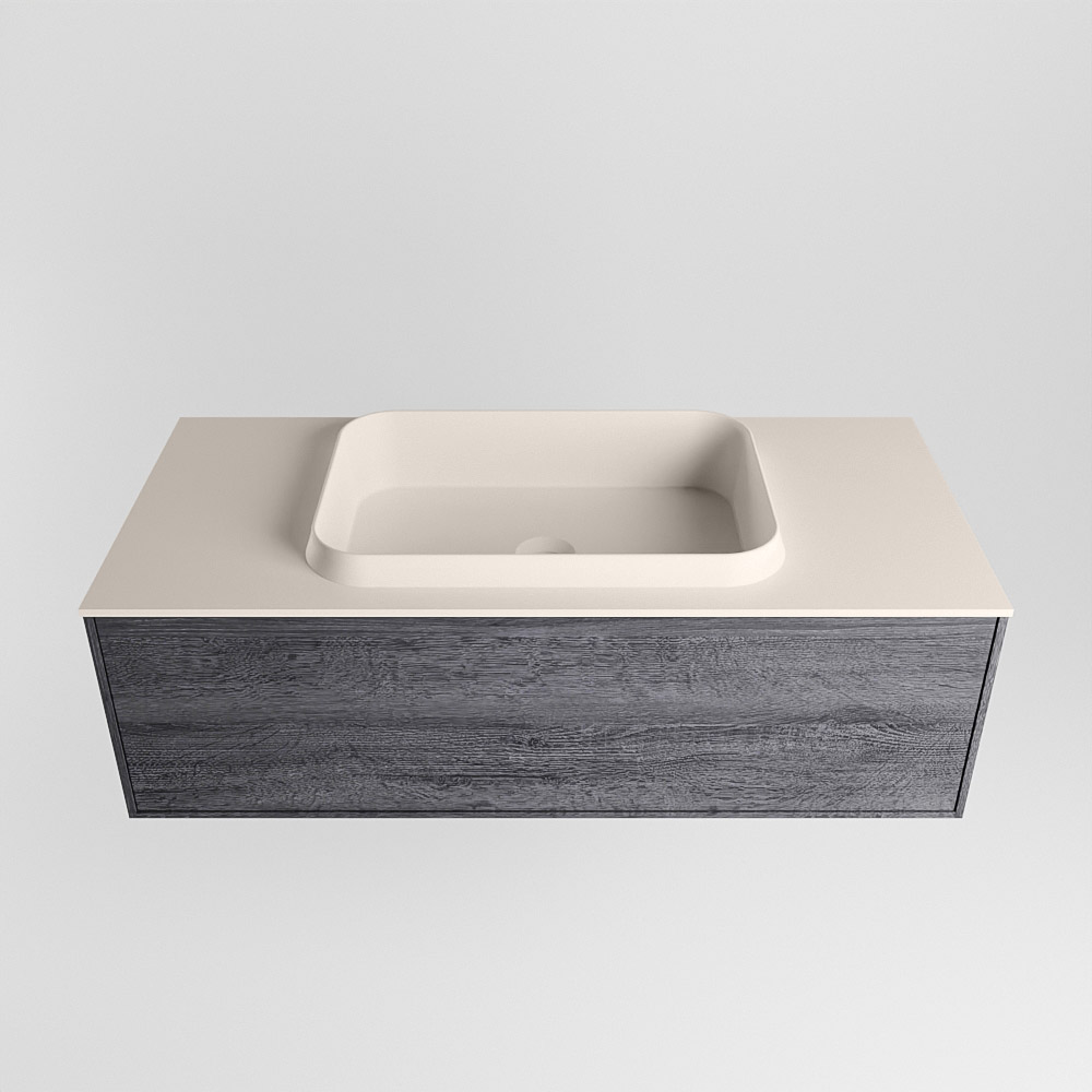 MONDIAZ ERIN 100cm mueble de baño color Antracite 1 cajón. Lavabo RIDGE Centro 1 orificio color Linen. 5 MONDIAZ ERIN 100cm mueble de baño color Antracite 1 cajón. Lavabo RIDGE Centro 1 orificio color Linen. - Imagen 5